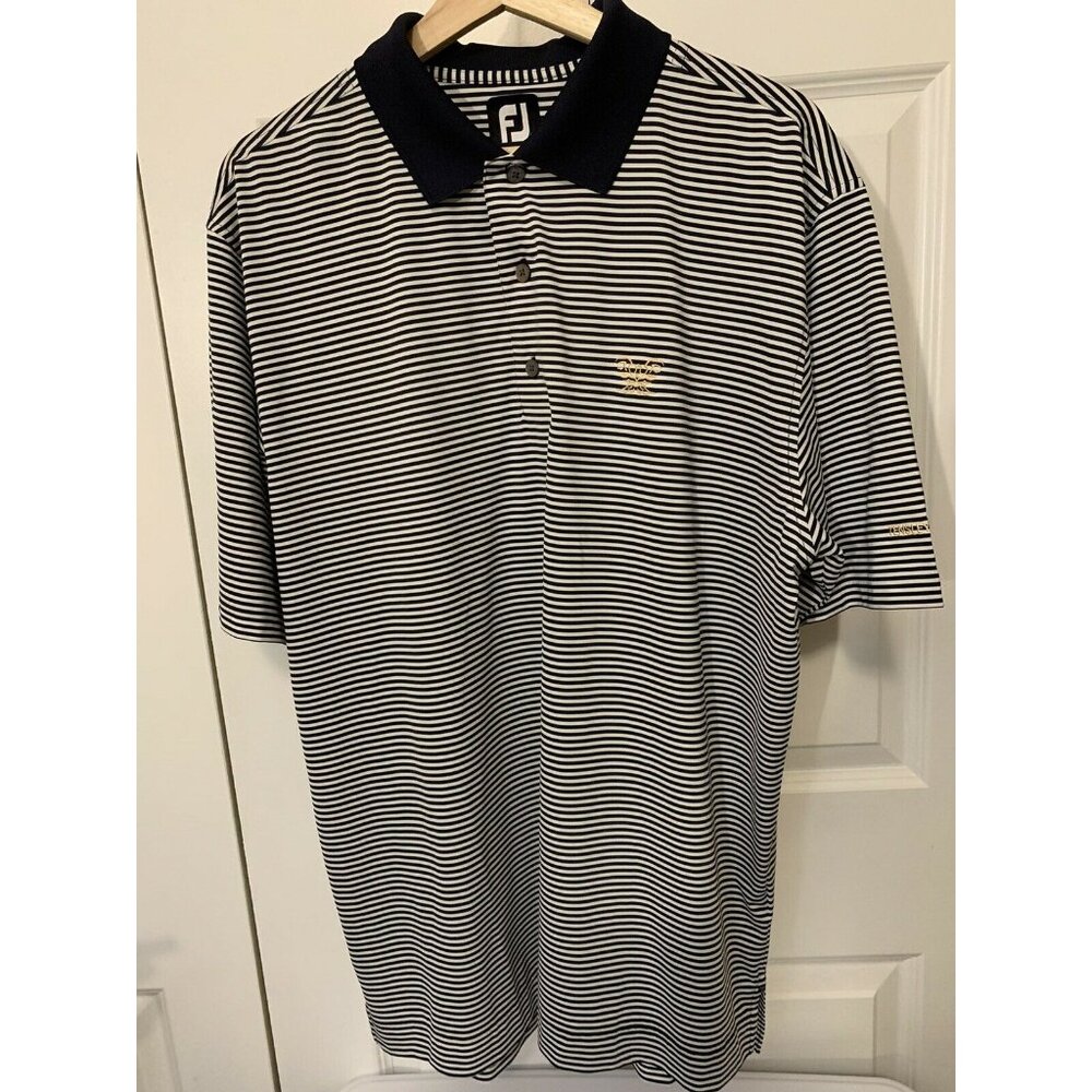 FootJoy FJ Golf Polo Shirt Tensley Consulting Men's Sz L black white‎